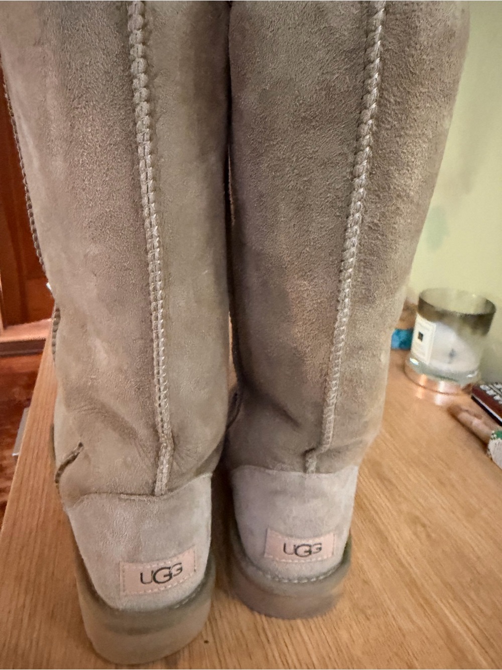 UGG Tall Suede Boots in Taupe Gray
